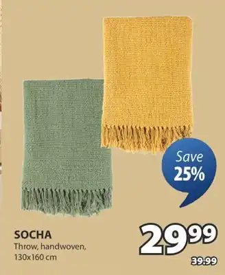 JYSK SOCHA Throw, handwoven offer