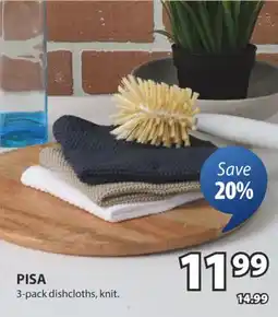 JYSK PISA 3-pack dishcloths, knit offer