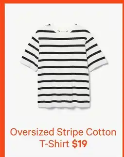 Joe Fresh Oversized Stripe Cotton T-Shirt offer