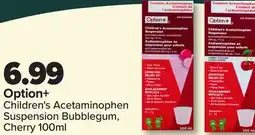 RxHealthMed Option+ Children's Acetaminophen Suspension Suspension Bubblegum Cherry Cherry offer