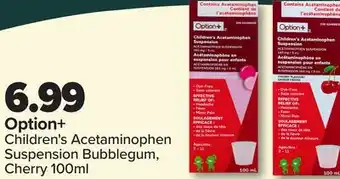 RxHealthMed Option+ Children's Acetaminophen Suspension Suspension Bubblegum Cherry Cherry offer