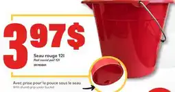 Matériaux Pont Masson 12L Red Plastic Bucket with Metal Handle offer