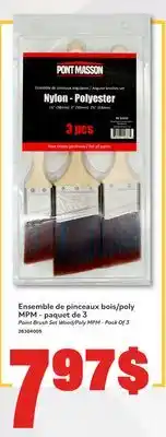 Matériaux Pont Masson Paint Brush Set Wood/Poly MPM - Pack Of 3 offer