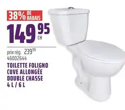 Gagnon - La Grande Quincaillerie TOILETTE FOLIGNO CUVE ALLONGÉE DOUBLE CHASSE offer