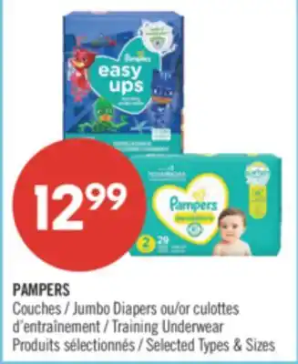 Pharmaprix PAMPERS Jumbo Diapers or Training Underwear offer