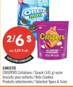 Pharmaprix CHRISTIE CRISPERS Snack (145 g) or Kids & Cookies offer