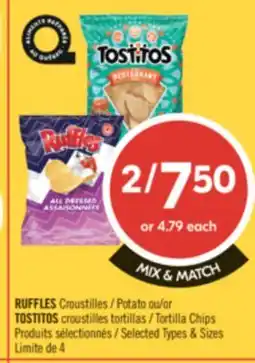 Pharmaprix RUFFLES Potato or TOSTITOS tortillas offer