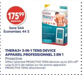 Wellwise by Shoppers THERA3+ 3-IN-1 TENS DEVICE APPAREIL PROFESSIONNEL 3 EN 1 Proactive offer