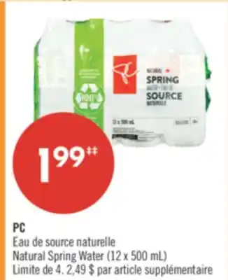 Pharmaprix PC Natural Spring Water offer