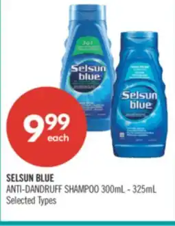 Shoppers Drug Mart SELSUN BLUE ANTI-DANDRUFF SHAMPOO 300mL - 325mL offer