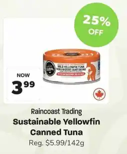 Blush Lane Organics Raincoast Trading Sustainable Yellowfin Canned Tuna offer