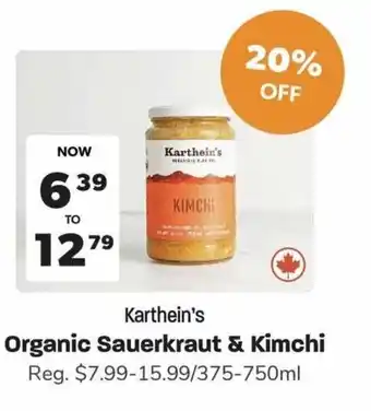 Blush Lane Organics Karthein's Organic Sauerkraut & Kimchi offer