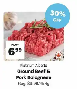 Blush Lane Organics Platinum Alberta Ground Beef & Pork Bolognese offer