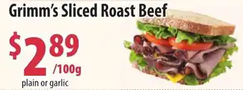 Tru Value Foods Grimm's Sliced Roast Beef offer