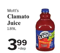 Village Food Markets Mott's Clamato Juice offer