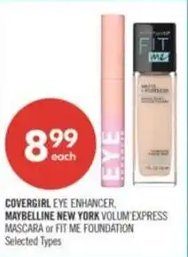 Shoppers Drug Mart Covergirl eye enhancer, maybelline new york offer