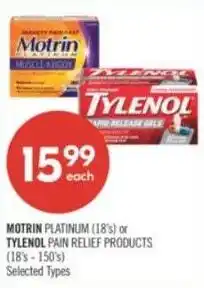 Shoppers Drug Mart Motrin platinum or tylenol pain relief products offer