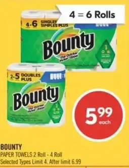 Shoppers Drug Mart Bounty paper towels offer