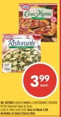 Shoppers Drug Mart Dr. oetker casa di mama or ristorante frozen pizza offer