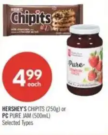 Shoppers Drug Mart Hershey's chipits or pc pure jam offer