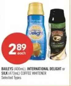 Shoppers Drug Mart Baileys, international delight or silk coffee whitener offer