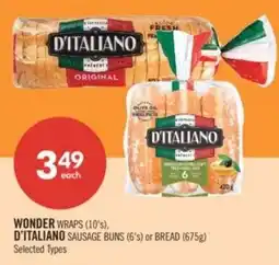 Shoppers Drug Mart Wonder wraps, d'italiano offer