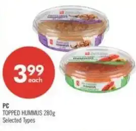 Shoppers Drug Mart PC topped hummus offer