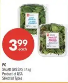 Shoppers Drug Mart PC salad greens offer