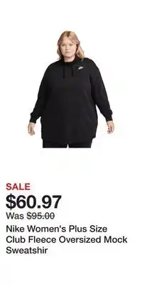 Sport Chek Nike Women's Plus Size Club Fleece Oversized Mock Sweatshir offer