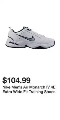 Sport Chek Nike Men's Air Monarch IV 4E Extra Wide Fit Training Shoes offer