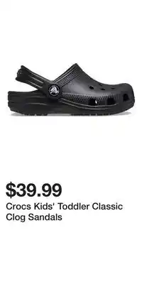 Sport Chek Crocs Kids' Toddler Classic Clog Sandals offer