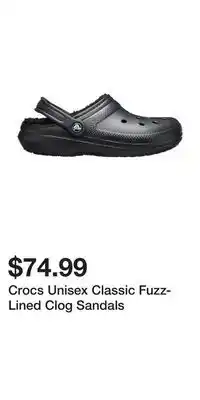 Sport Chek Crocs Unisex Classic Fuzz-Lined Clog Sandals offer