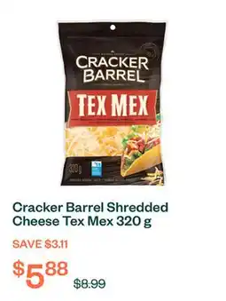 Voilà Cracker Barrel Shredded Cheese Tex Mex 320 g offer