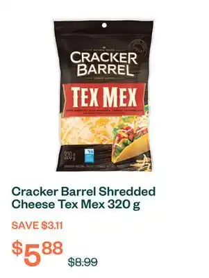 Voilà Cracker Barrel Shredded Cheese Tex Mex 320 g offer