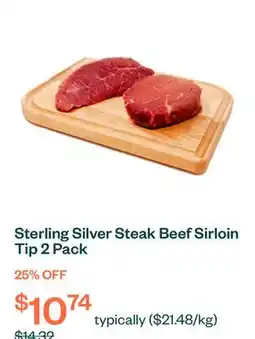 Voilà Sterling Silver Steak Beef Sirloin Tip 2 Pack offer