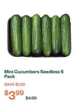 Voilà Mini Cucumbers Seedless 6 Pack offer