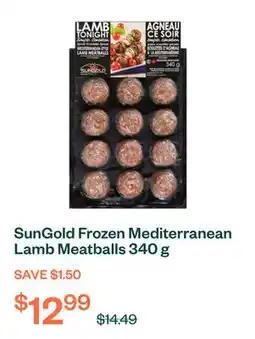 Voilà SunGold Frozen Mediterranean Lamb Meatballs 340 g offer