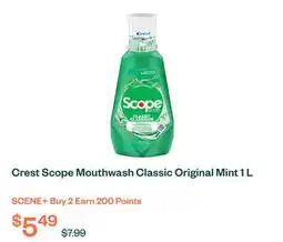 Voilà Crest Scope Mouthwash Classic Original Mint 1 L offer