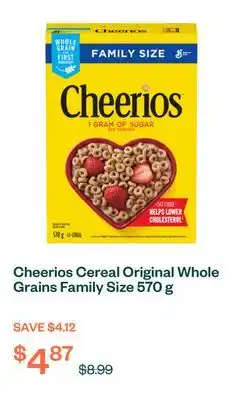 Voilà Cheerios Cereal Original Whole Grains Family Size 570 g offer