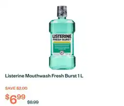 Voilà Listerine Mouthwash Fresh Burst 1 L offer