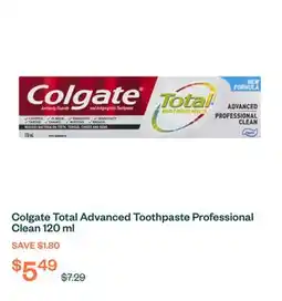 Voilà Colgate Total Advanced Toothpaste Professional Clean 120 ml offer