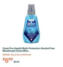 Voilà Crest Pro-Health Multi-Protection Alcohol Free Mouthwash Clean Mint 1 L offer