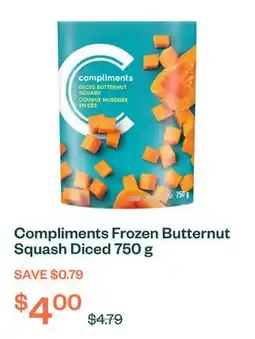 Voilà Compliments Frozen Butternut Squash Diced 750 g offer