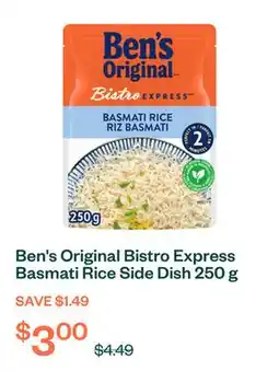 Voilà Ben's Original Bistro Express Basmati Rice Side Dish 250 g offer