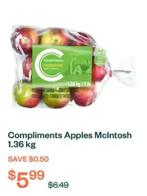 Voilà Compliments Apples McIntosh 1.36 kg offer