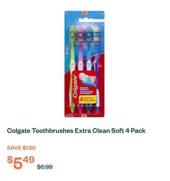 Voilà Colgate Toothbrushes Extra Clean Soft 4 Pack offer