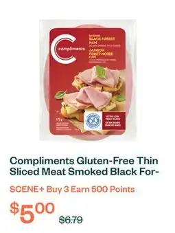 Voilà Compliments Gluten-Free Thin Sliced Meat Smoked Black Forest Ham 175 g offer