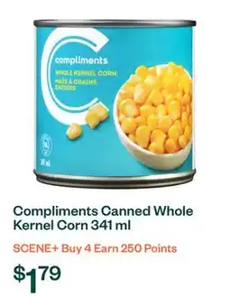 Voilà Compliments Canned Whole Kernel Corn 341 ml offer