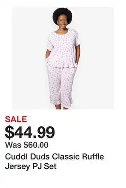 TSC Stores Cuddl Duds Classic Ruffle Jersey PJ Set offer