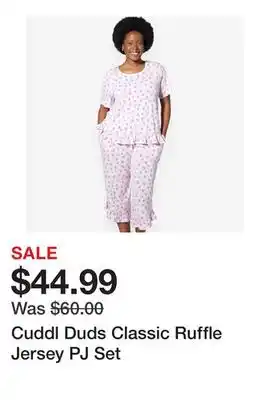 TSC Stores Cuddl Duds Classic Ruffle Jersey PJ Set offer